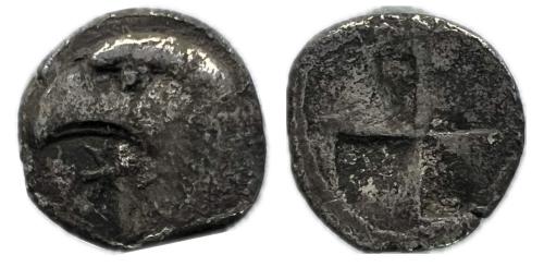 1   -  Aiolis, Kyme. 480-450 a.C. Hemiobolo. (SNG de Aulock 1623.)