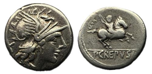 143   -  Crepusia. Publio Crepusio. Denario. 82 a.C. Roma. (FFc-659). (Craw-361/1b). (Cal-524