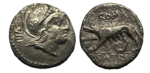 152   -  Satriena. P. Satrienus. Denario. 77 a.C. Roma. (Ffc-1097). (Craw-388/1b). (Cal-1243).