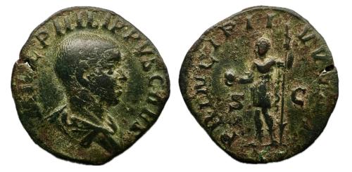 206   -  Filipo II. Sestercio.Roma. 244-246 d.C. (Ric-IV 256a). (C-49). Anv.: M IVL PHILIPPVS CAES.