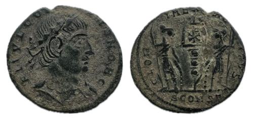 236   -  Constancio II, como César, Æ Nummus, 336 d.C.Arelate (RIC 396.)