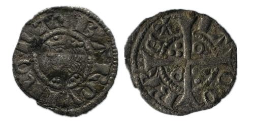 278   -  Corona de Aragón. Jaime II (1291-1327). Óbolo. Barcelona. (Cru-343.1). Ve.