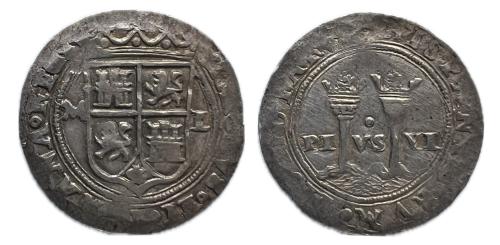 291   -  Juana y Carlos (1504-1555). 1 real. ND (1548-1556). México. L. (Cal-72). Ag