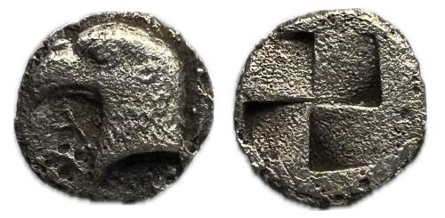 3   -  Aiolis, Kyme. 480-450 a.C. Hemiobolo (SNG de Aulock 1623.)