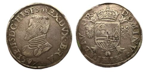 306   -  Felipe II (1556-1598). 1 escudo. Felipe. 1575. Amberes. (Vanhoudt-298 AN)