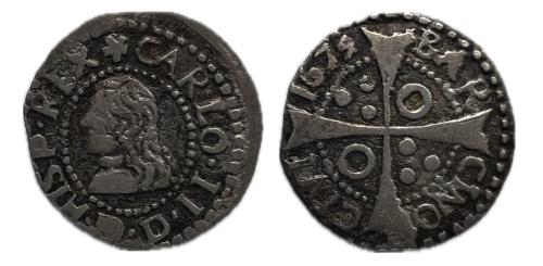 334   -  Carlos II (1665-1700). 1 croat. 1675/4. Barcelona. Falsa de época