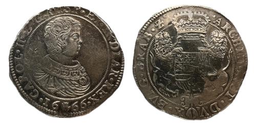 340   -  Carlos II (1665-1700). 1 Ducatón. 1666. Amberes. (Vti. 481). (Vanhoudt-692.AN)