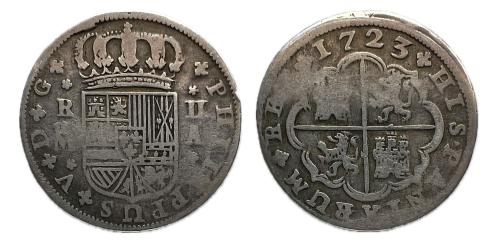 346   -  Felipe V (1700-1746). 2 reales. 1723. Madrid. A