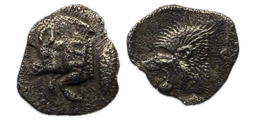 35   -  Misia. Kízikos. Óbolo. 450-400 a.C. (Sng Francia-361).