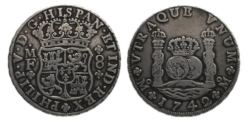 350   -  Felipe V (1700-1746). 8 reales. 1742. México. MF. (Cal-1461)