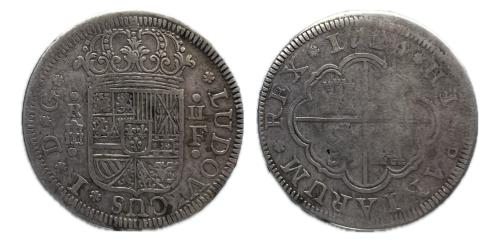 352   -  Luis I (1724). 2 reales. 1724. Segovia. (Cal-28)