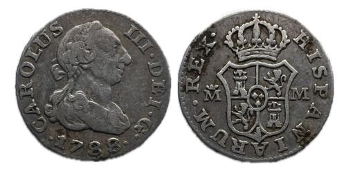 359   -  Carlos III (1759-1788). 1/2 real. 1788. Madrid. M. (Cal-174)