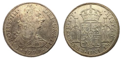 379   -  Carlos III (1759-1788). 8 reales. 1779. México. FF. (Cal-1118)