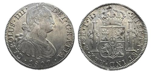 397   -  Carlos IV (1788-1808). 8 reales. 1807. México. T.H