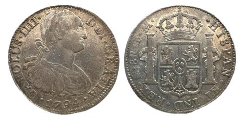 398   -  Carlos IV (1788-1808). 8 reales. 1794. México. FM. (Cal-956)