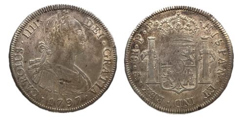 399   -  Carlos IV (1788-1808). 8 reales. 1797. Potosí. PP. (Cal-1001)