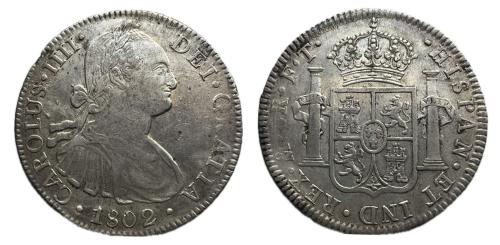 400   -  Carlos IV (1788-1808). 8 reales. 1802. México. FT