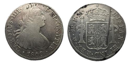 409   -  Carlos IV (1788-1808). 8 reales. 1800. México. FM. (Cal-965)