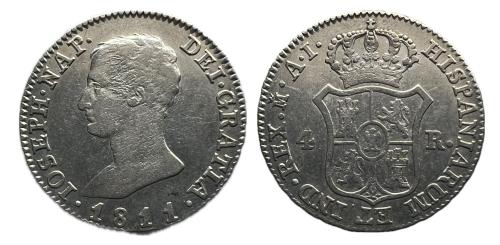 414   -  José Napoleón (1808-1814). 4 reales. 1811. Madrid. AI. (Cal 2008-55)