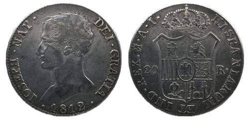 418   -  José Napoleón (1808-1814). 20 reales. 1812. Madrid. (Cal-43)