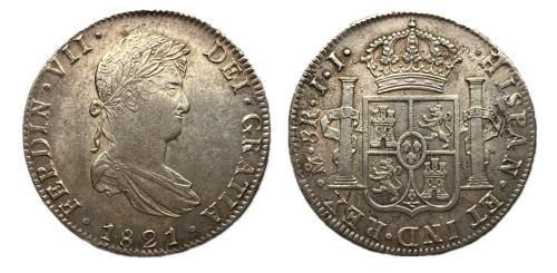 433   -  Fernando VII (1808-1833). 8 reales. 1821. México. JJ. (Cal-1337)