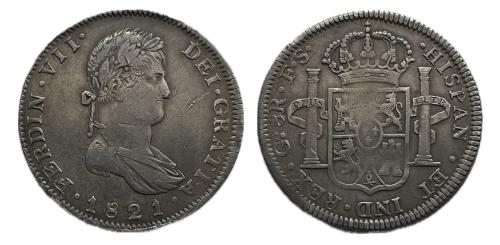 443   -  Fernando VII (1808-1833). 8 reales. 1821. Guadalajara. FS. (Cal-1210)