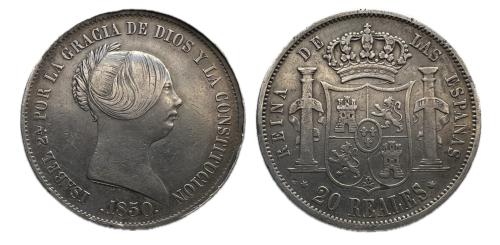 450   -  Isabel II (1833-1868). 20 reales. 1850. Madrid. (Cal-592)