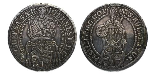 511   -  Austria. 1 thaler. 1701/0. Salzburgo. Johann Ernst von Thun und Hohenstein. (Dav-1234). (Km-254).