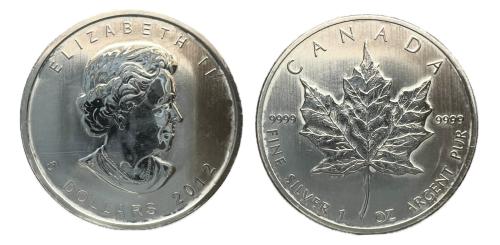 514   -  Canada. Reina Isabel II (1953 - 2025). 5 dólares. 2012. Hoja de arce. (Km-625)