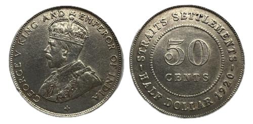 521   -  Asentamientos del Estrecho. George V. 50 cents. 1920.