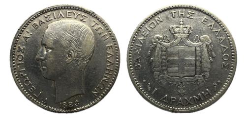 526   -  Grecia. George I. 1 dracma. 1883. (Km-38).