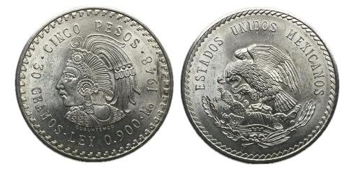 537   -  México. 5 pesos. 1948. México. (Km-465).